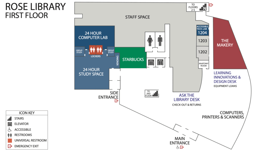 Rose Library first floor floor plan