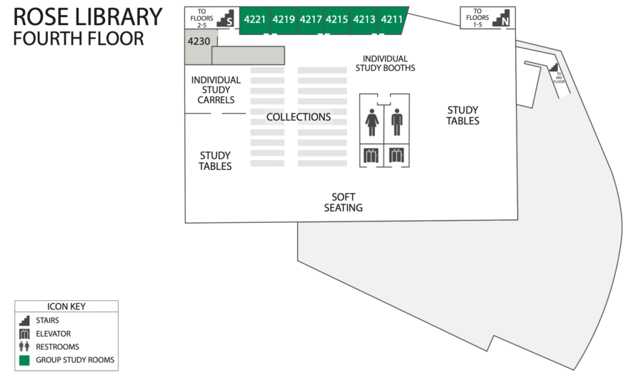 Rose Library fourth floor floor plan