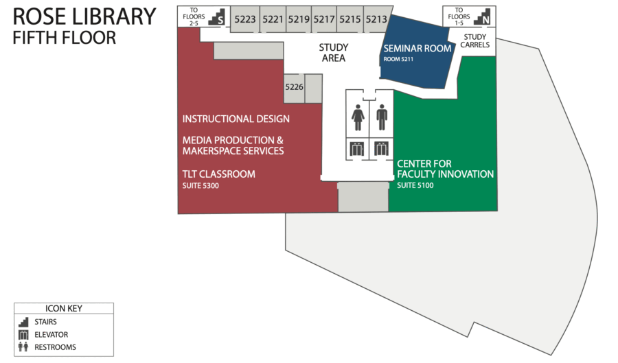 Rose Library fifth floor floor plan